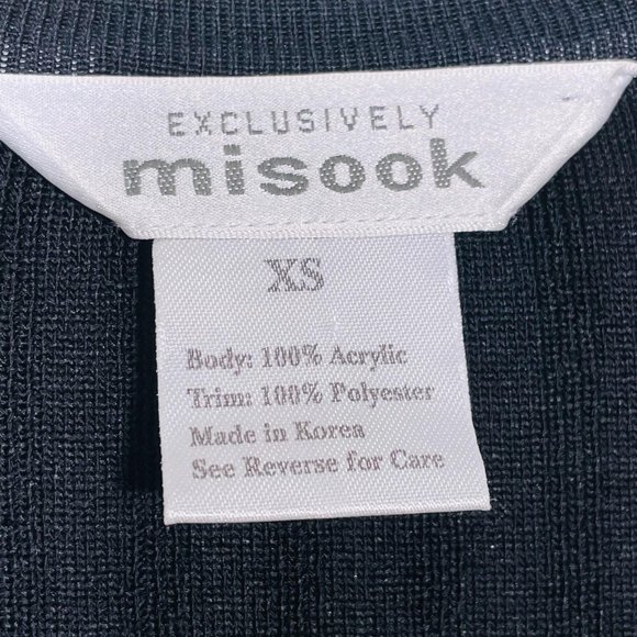 Misook Black Ribbed Cardigan Leopard Ruffle XS - Picture 4 of 5